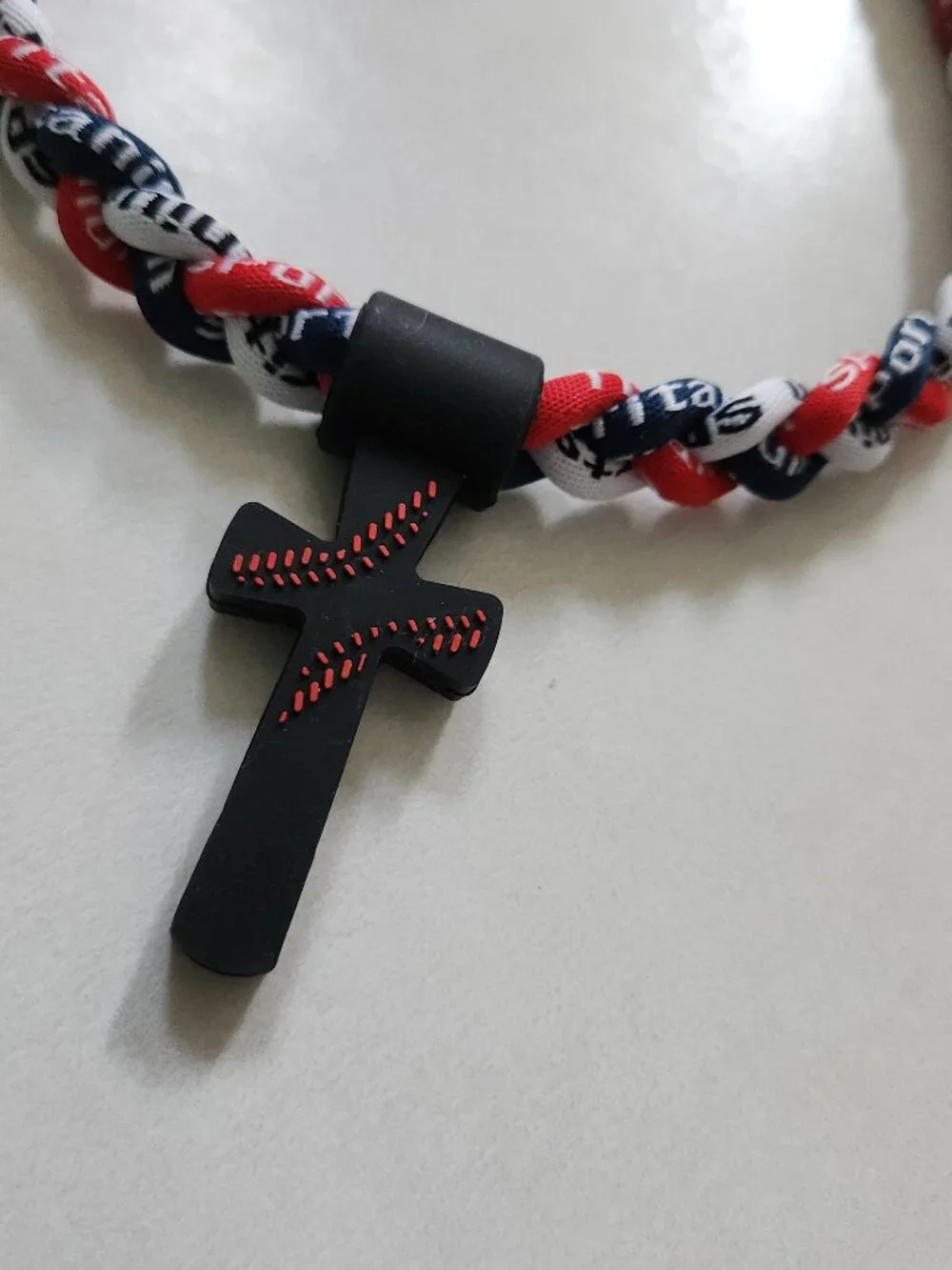 Cross Necklace 18" Tri Rope with Choice of Black or White Cross Many Color Combo - Picture 5 of 5